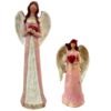 Angel Figurines Holding Radiant Red Hearts of Love and Devotion  Set of 2