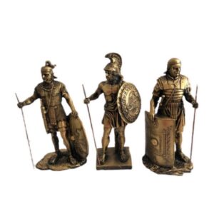 Set of 3 Roman Soldier Statues – Premium Polyester Quality Perfect for Collectors and Home Décor