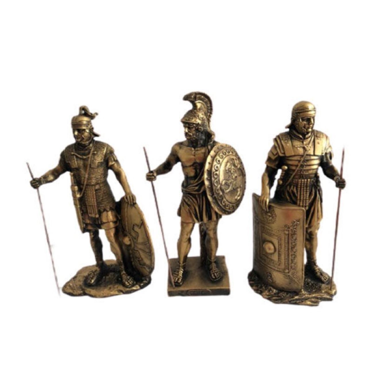 Set of 3 Roman Soldier Statues – Premium Polyester Quality Perfect for Collectors and Home Décor