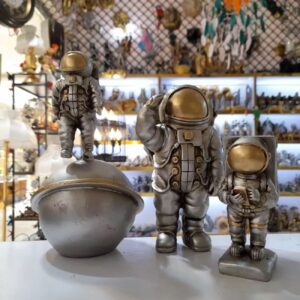 Set of 3 Unique Decorative Astronaut Figurines for Your Space
