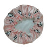 Soft Silk Satin Sleep Bonnet Hat with Panda Design for Restful Nights in Pink