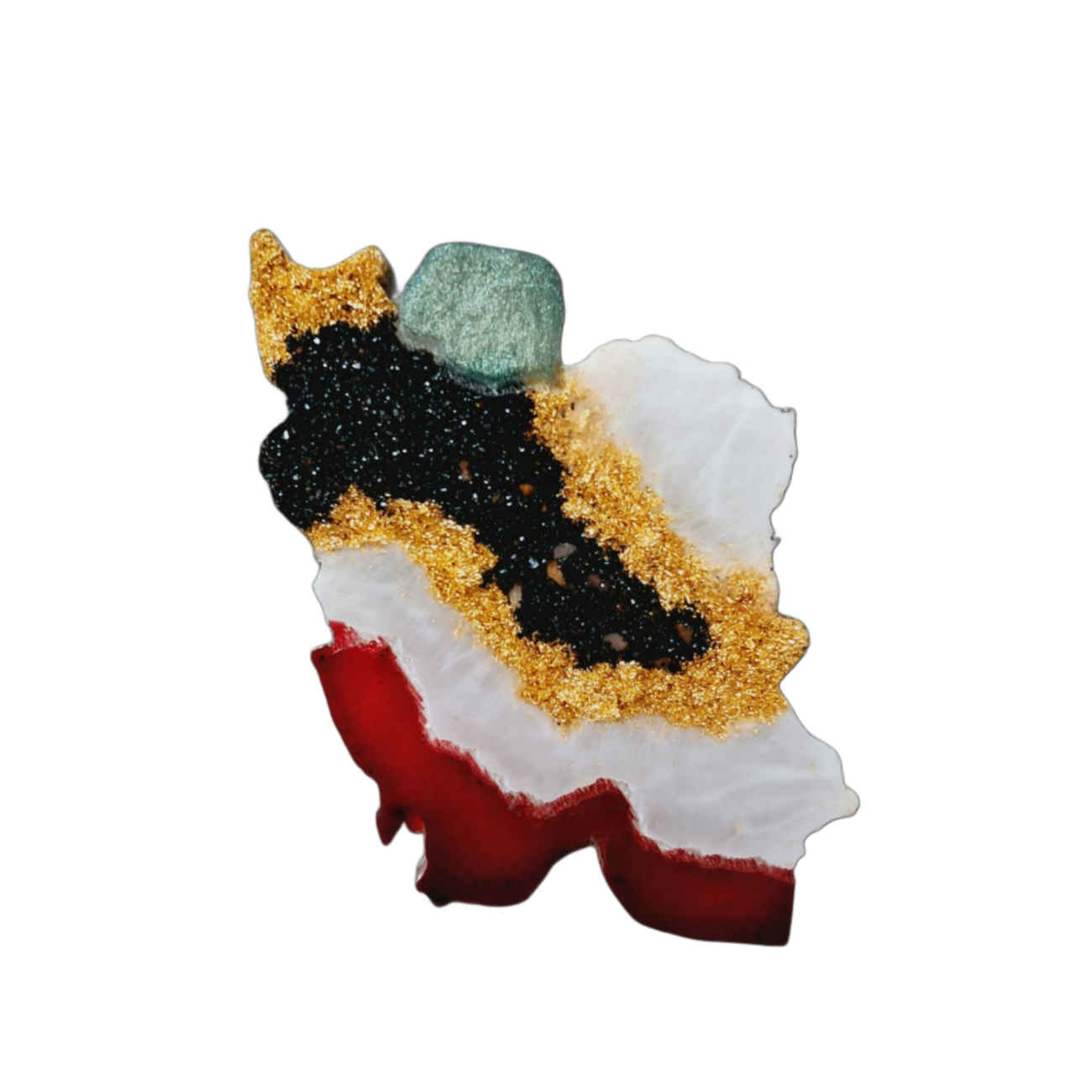 Steel Women’s Brooch with Map of Iran Design