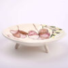 Ceramic Dinnerware Plate - Three-legged, Flower Pattern, Microwave & Dishwasher Safe