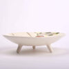 Ceramic Dinnerware Plate - Three-legged, Flower Pattern, Microwave & Dishwasher Safe
