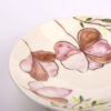Ceramic Dinnerware Plate - Three-legged, Flower Pattern, Microwave & Dishwasher Safe