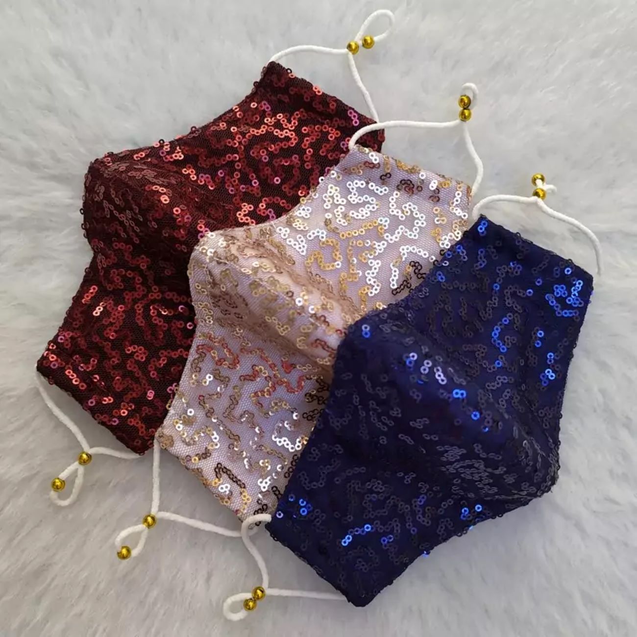 Women’s Evening Mask, Elegant Sequin Design in Different Colors