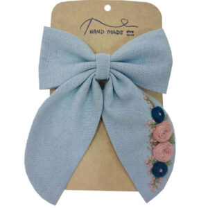Women’s Linen Hair Clip – Bow Floral Design for All Hairstyles