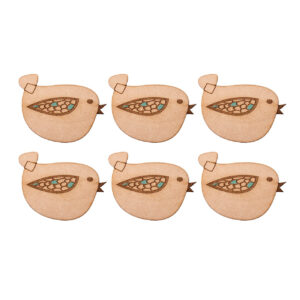 Eco-Friendly Bird Design Wooden Coasters 6-Pack – Functional & Boho Style