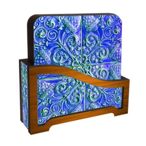 Persian Intricate Floral Wooden Coasters 6-Pack – Square Cultural Charm