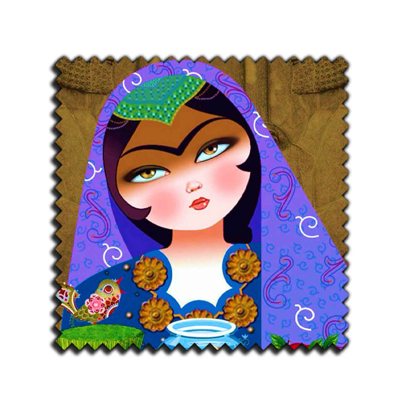 Traditional Persian Khatoon Wooden Coasters 6-Pack – Square Elegant Design
