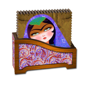 Traditional Persian Khatoon Wooden Coasters 6-Pack – Square Elegant Design