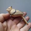 Wooden Desk Clock with Handcrafted Bird Sculpture - Unique & Stylish Design