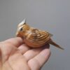 Wooden Desk Clock with Handcrafted Bird Sculpture - Unique & Stylish Design