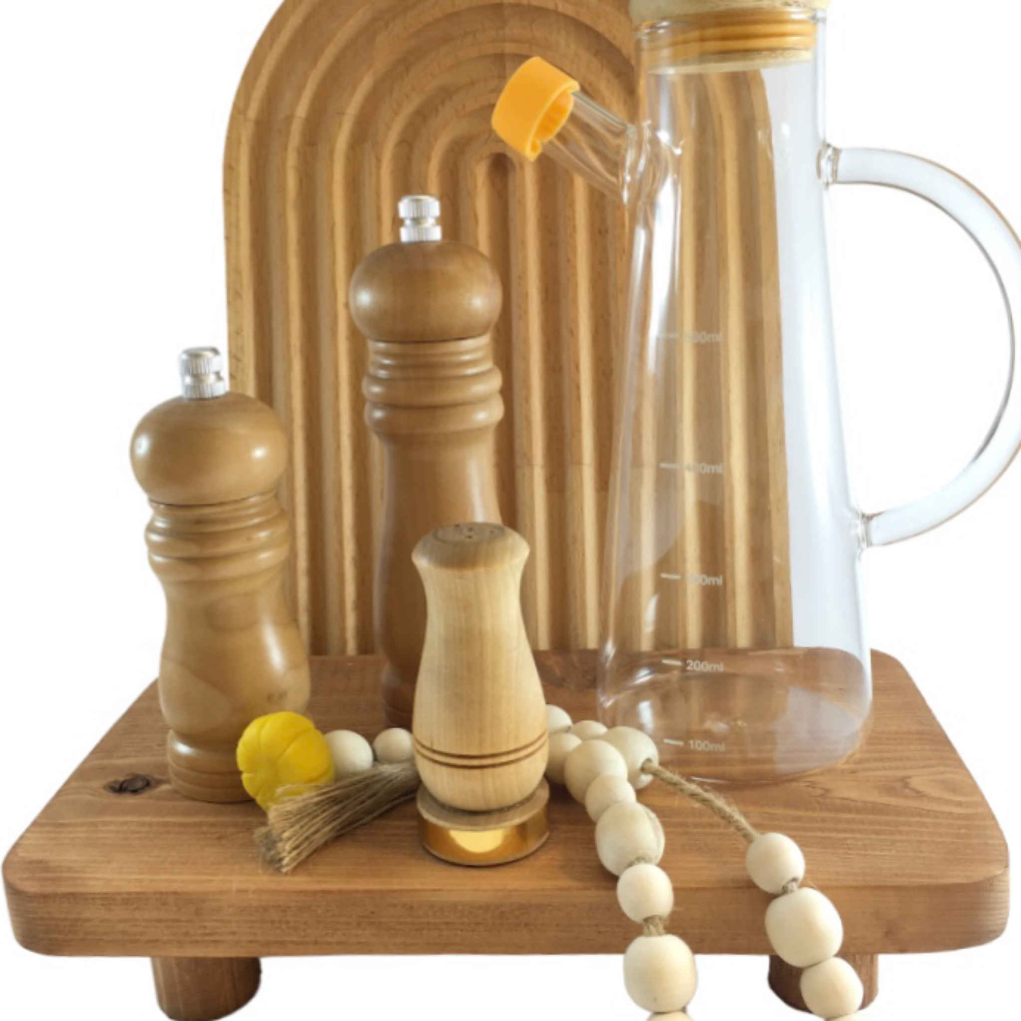 Minimalist Wooden Serving Tray with Stand – Elevated Riser Style Tray