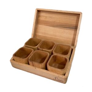 Wooden Spice Rack with 6 Boxe’s Organized Storage for Your Kitchen
