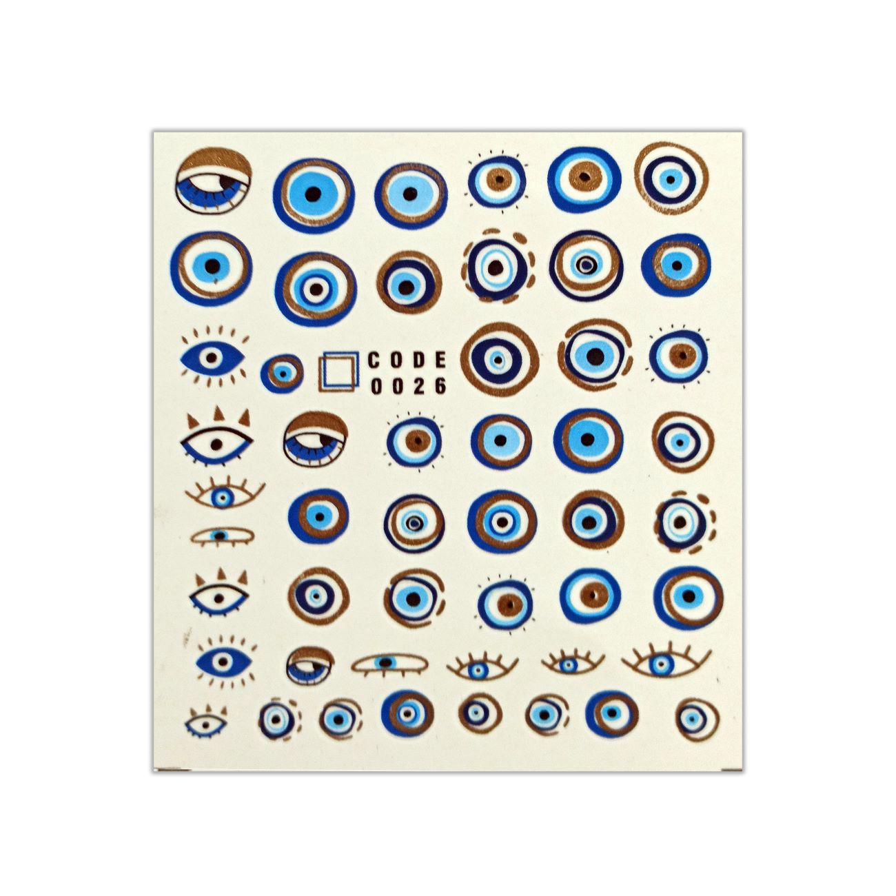 Stylish Evil Eye Nail Stickers – A Touch of Mystery and Luck 3 Pcs