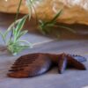 Artisan Hand-Carved Wooden Comb with Delicate Starfish Design