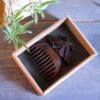 Artisanal Wooden Comb Hand-Carved with Intricate Butterfly Design