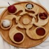 Persian Wooden Haft Seen Set with Delicate Whale Engravings (Set of 7)
