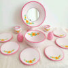 Blossoms of Tradition: A Delicate Floral Patterned Haft Seen in Soft Pink Set of 12