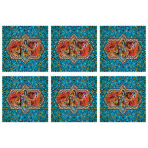 Classic Persian Miniature Placemat – Perfect for Dining Decor (Set of 6)