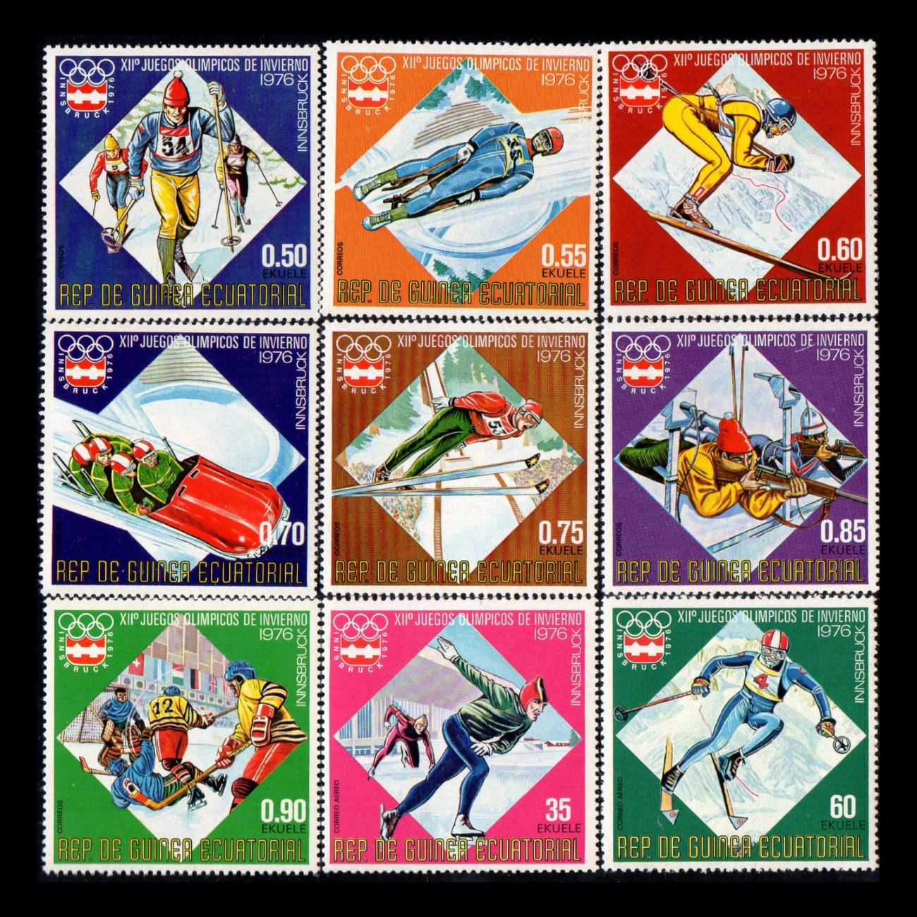 Commemorative Stamp Model of Austria, Set of 9 Pieces