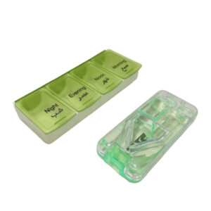 Daily Pill Organizer with Pill Splitter & Farsi Labels | Travel-Friendly (Pack of 3)