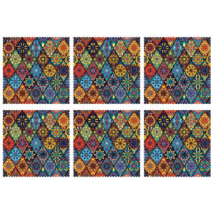 Elegant Geometric Floral Placemat – Stylish Table Accent (Set of 6)