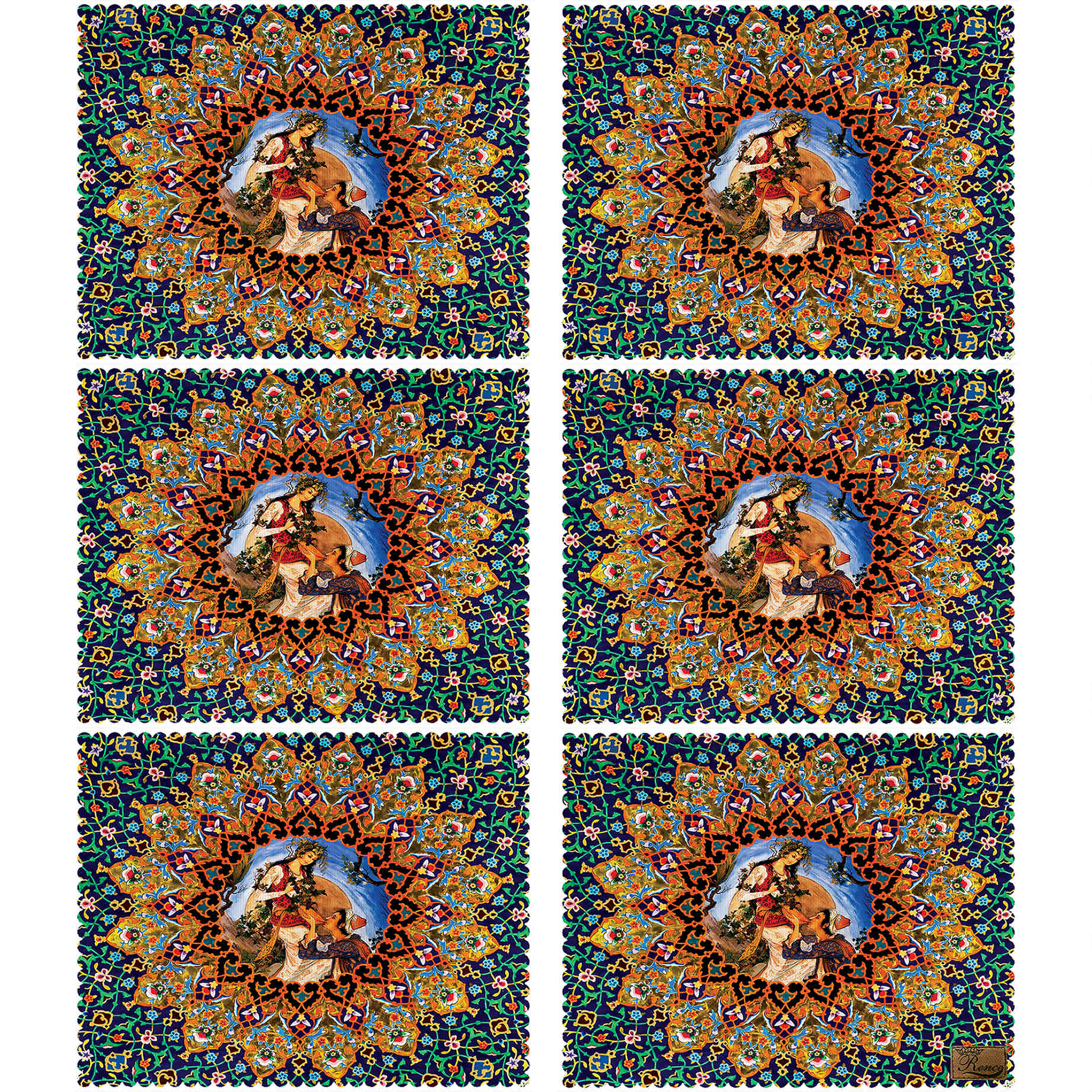 Elegant Persian Design Placemat – Inspired by Miniature Art (Set of 6)