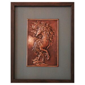 Engraved Brass Framed Art – Horse Design