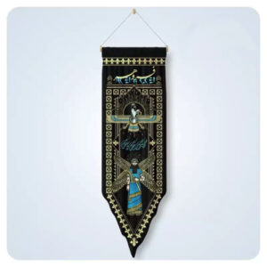Faravahar Design Wall Flag Symbol of Persian Heritage and Spirituality