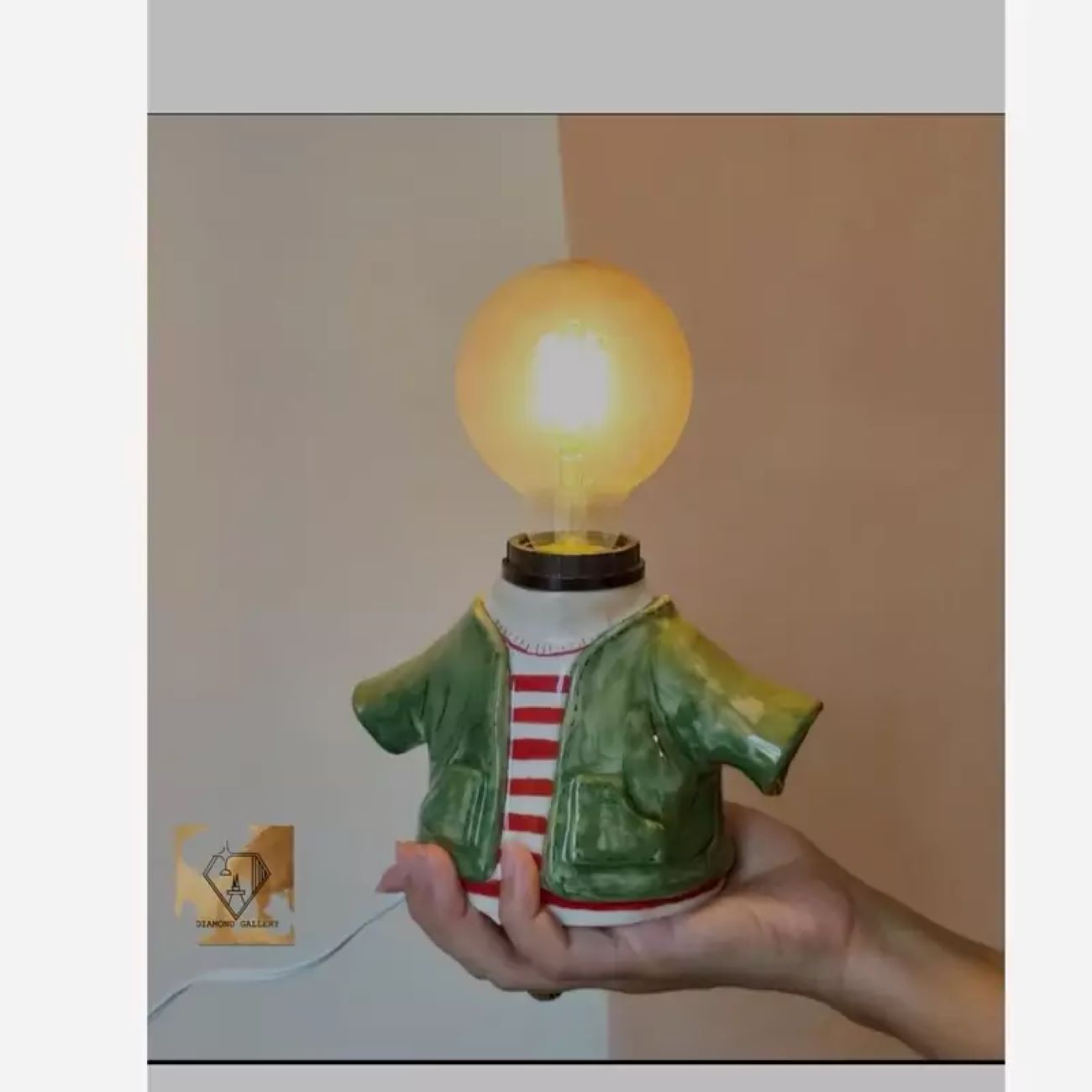 Handcrafted Ceramic Artistic Table Lamp – Boy Design