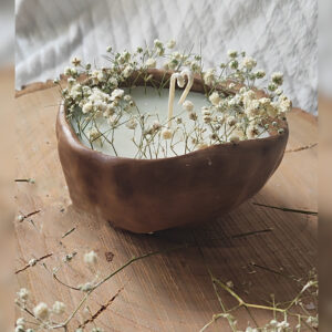 Handcrafted Concrete Jar Candle – Baby’s Breath Flower Design