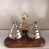 Handcrafted Copper Storage Jar with Stand and Spoon - 3 Pcs