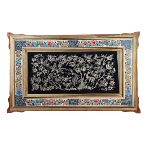 Handcrafted Engraved Brass Wall Frame with Khatamkari Designed