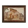 Handcrafted Marquetry Wall Panel with Stunning Church Design