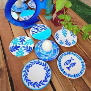 Handcrafted Persian Haft Seen Set with Delicate Painted Desing for a Festive Celebration Set of 8