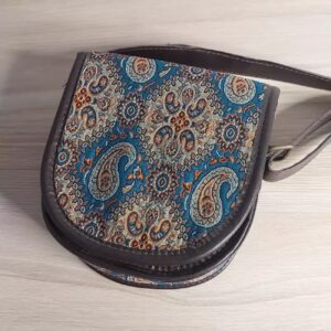 Handcrafted Termeh Round Bag with Heritage Persian Motifs