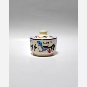 Handmade Ceramic Sugar Bowl with Persian Inspired Design