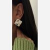 Steel Minakari Handmade Enamel Drop Earrings with Gemstones