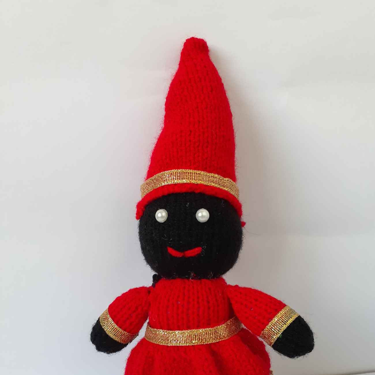Handmade Haji Firuz Rag Doll – Red Knitted Nowruz Gift