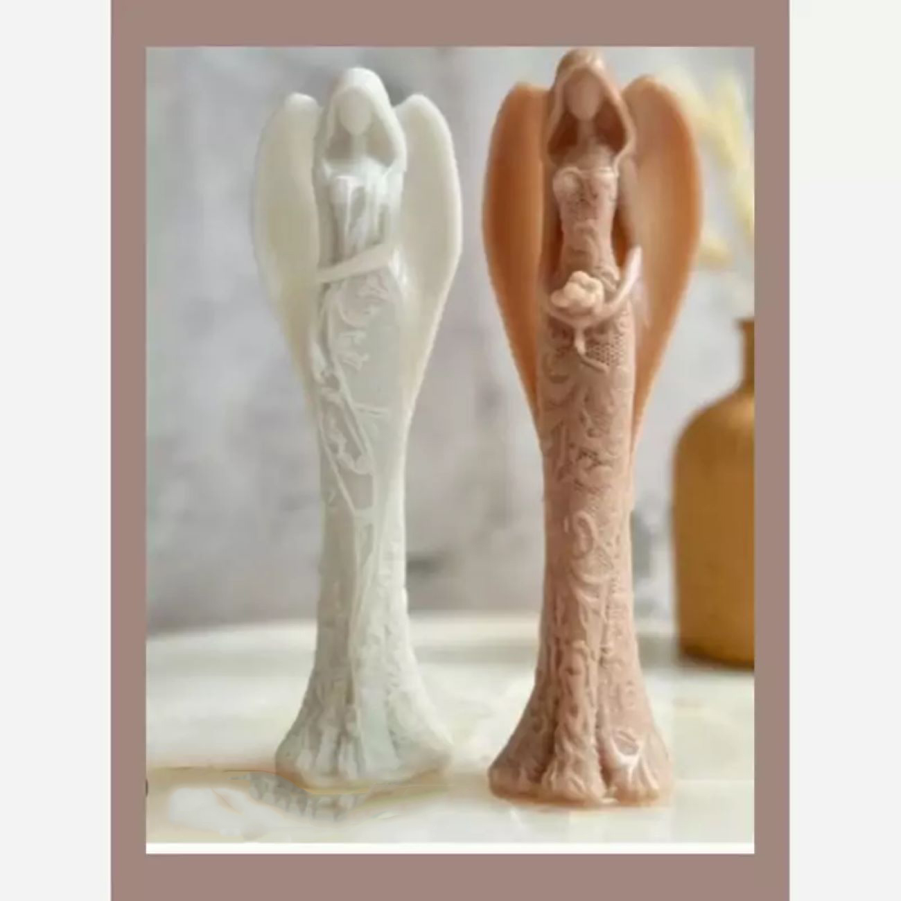 Handmade Angel Figurine Sculpture Candles – Gift Set of 5