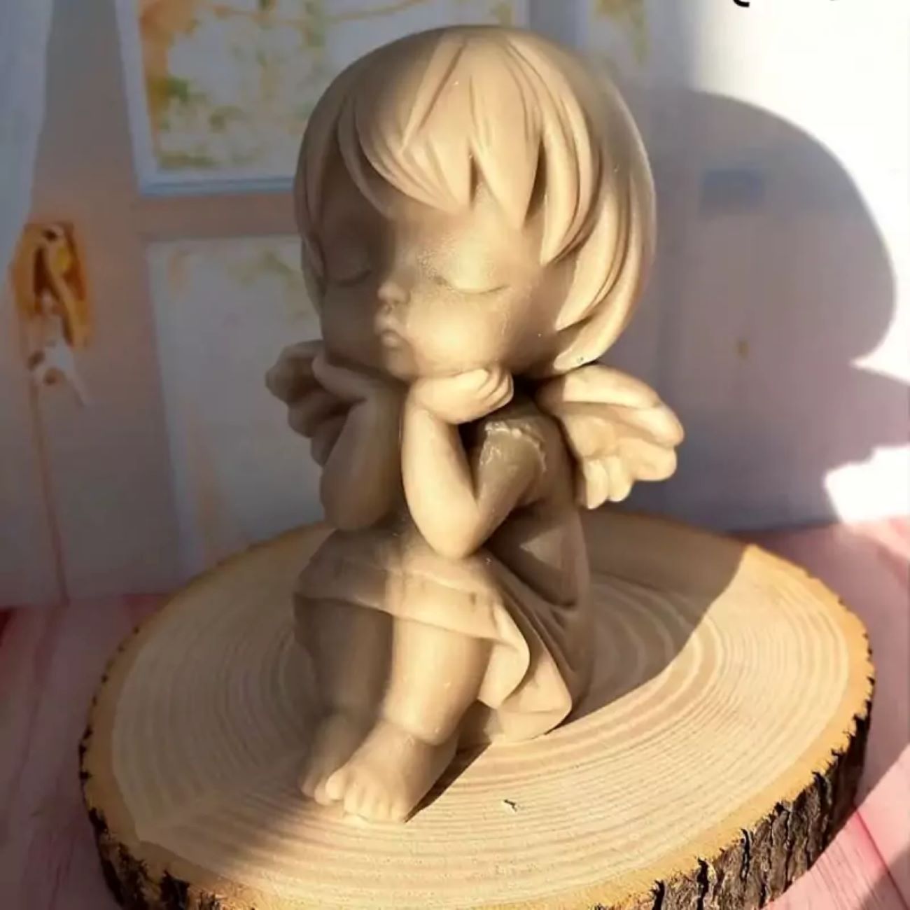 Handmade Sitting Little Angel Sculpture Candles – Gift Set of 5