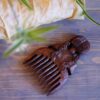 Hand-Carved Wooden Hair Comb - Braided Girl Rustic Design