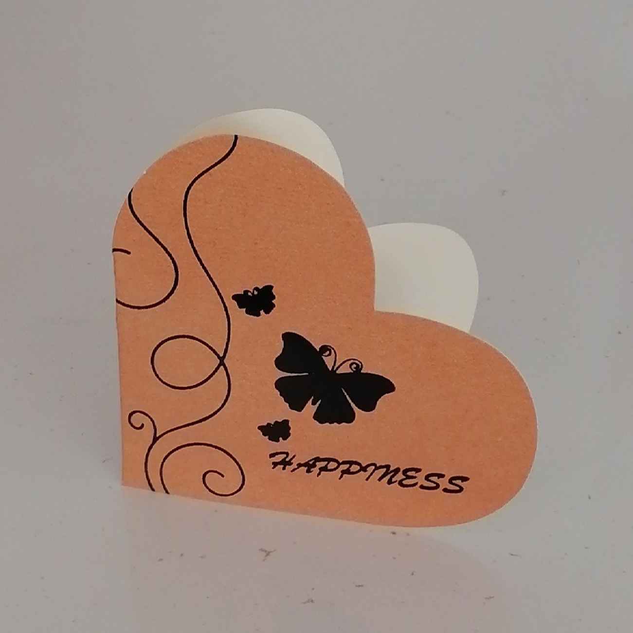 “Happiness” Heart-Shaped Butterfly Card