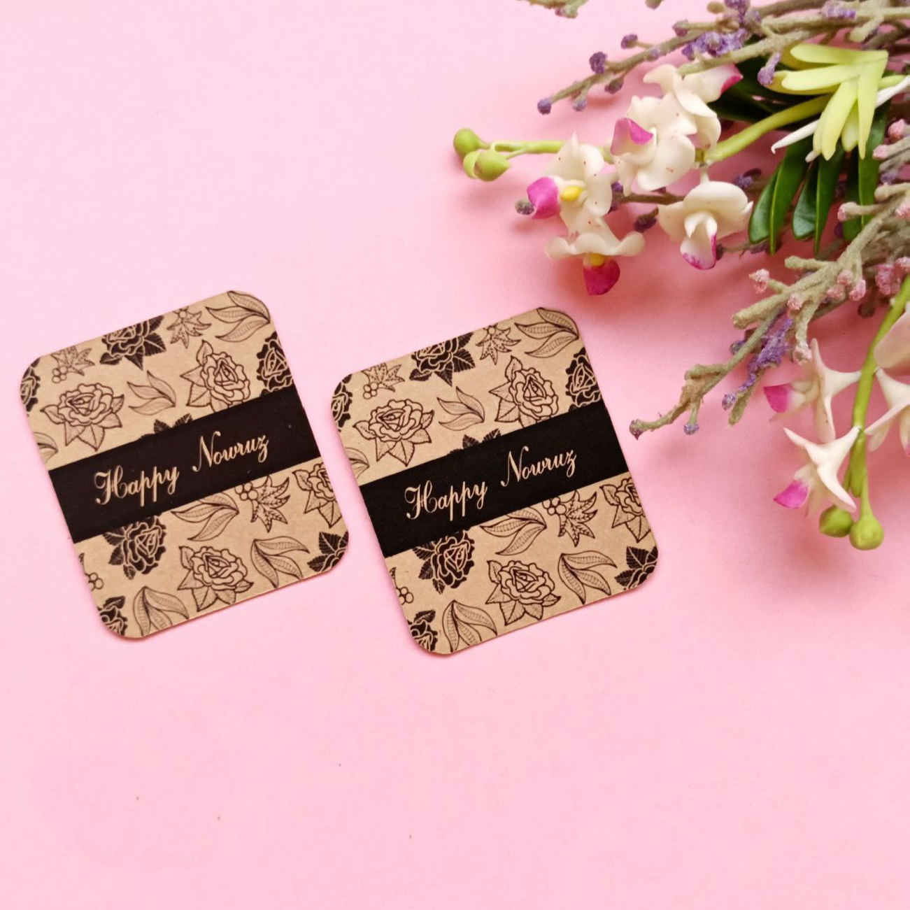 “Happy Nowruz” Rose & Floral Patterned Card (X10)