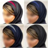 Headscarf (Maghnaeh) with Colorful Headband - Tetron Fabric