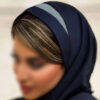 Headscarf (Maghnaeh) with Colorful Headband - Tetron Fabric
