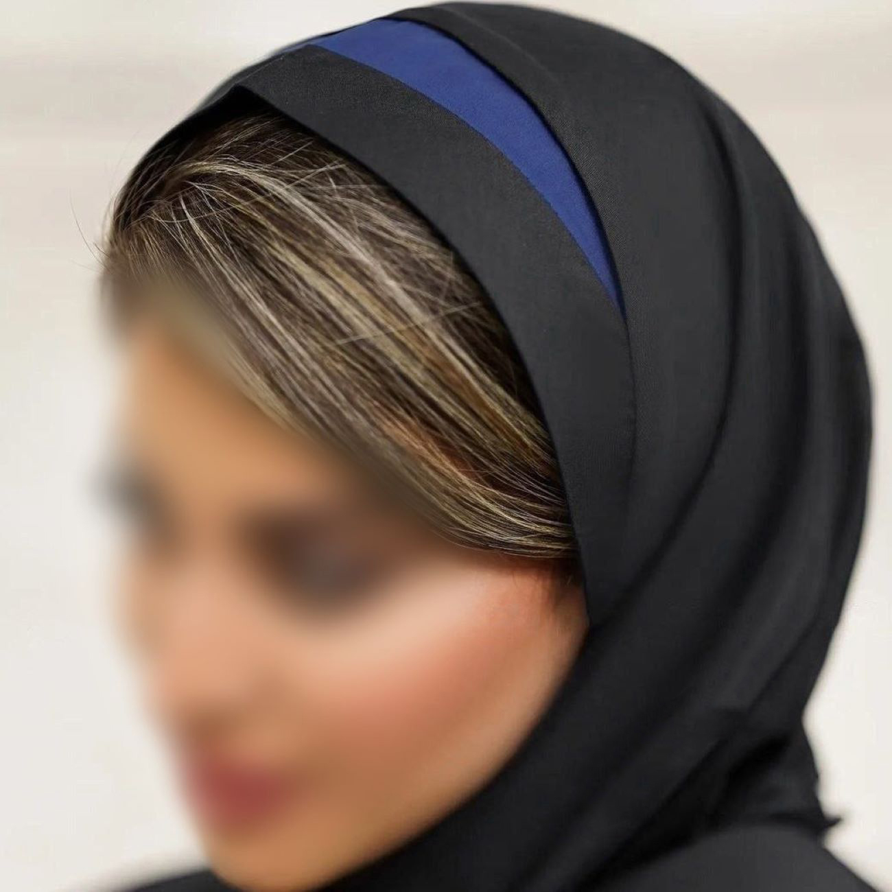Headscarf (Maghnaeh) with Colorful Headband – Tetron Fabric