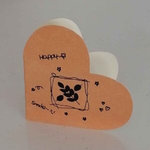 Heart Pattern “Happy” Greeting Card – Kraft Paper (10x Pack)